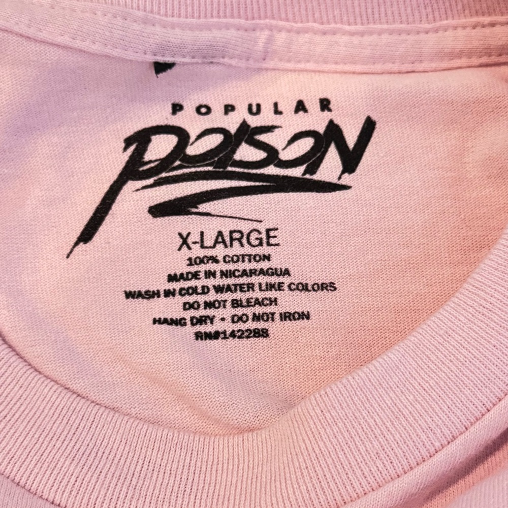 Popular Poison Trippy Smiley Graphic Tee Pink Streetwear Skater XL NWT - Picture 4 of 6